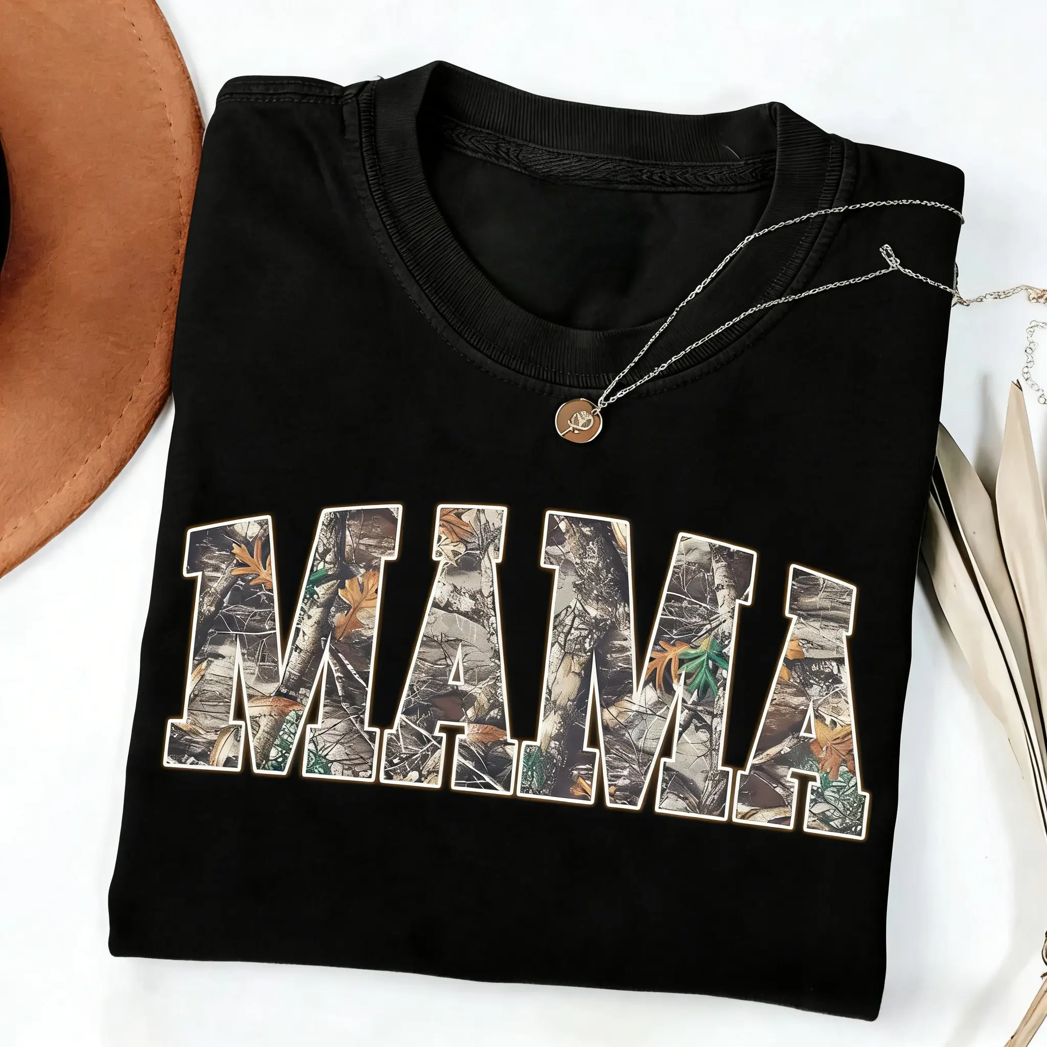 Hunting Mama T-Shirt, Camo Mama Shirt, Mother's Day Gift, Camouflage Mama T-Shirt, Varsity Mama Shirt, Retro Mam Shirt
