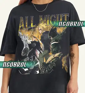 Limited All Might T-Shirt, Vintage 90s T-Shirt, Anime Manga Shirt, Gift For Otaku