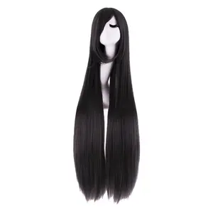 40 Inch 100 cm Oblique Bangs Anime Costume Long Straight Cosplay Wig Party Wig Knotless Wig Kanekalon Hair