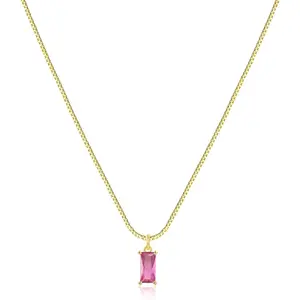 Diamond Necklaces for Women 14K Gold Plated Emerald Birthstone Necklace for Women Mothers Dainty Gold Necklace Blue Green Cubic Zirconia Pendant Necklace Birthday Gifts for Women Jewelry