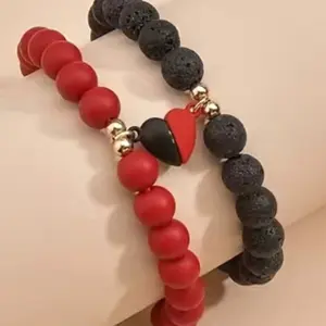 Red and black couple bracelet Daily
