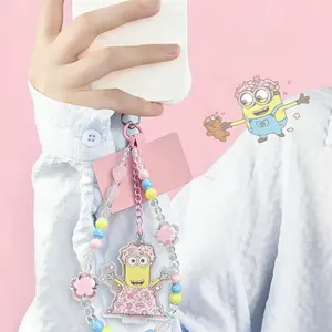 Minions Sakura Cherry Blossom Phone Charm - Limited Edition Kawaii Beaded Strap | Bob & Kevin Cute Pendant For Phone & Bag