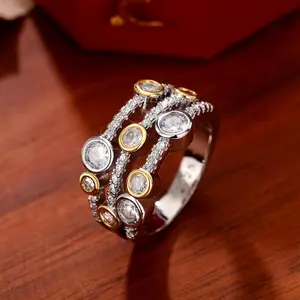 12mm Openwork Geometric Ring| Dot Diamond Accent Design| Unique Index Finger Jewelry| Stylish & Delicate