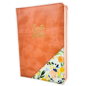 Biblia para Mujer con Cierre Letra Grande Manual 12 puntos RV1960 imit piel caramelo con indice