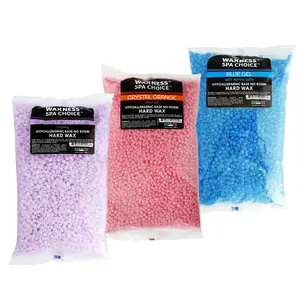 Waxness Spa Choice Assorted Hard Wax Beads 2.2 lb 1 kg / Pack of 3 - Purple Jasmine, Crystal Orange, Blue Gel - For Hair Removal - Made in Italy