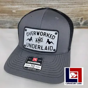 Custom Overworked and Underlaid Leather Aluminum Patch Snapback Hat