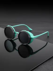 Men's Plastic Round Retro Classic Eyeglasses, Elegant Small Trendy Casual Business Style, Suitable for Driving Vacation Golf Wear