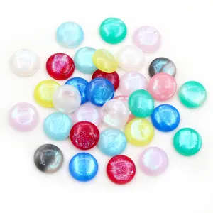 New Fashion 40pcs 12mm Mix Colorful Suger Color Flat back Resin Cabochons DIY Jewelry Accessories  Supplies