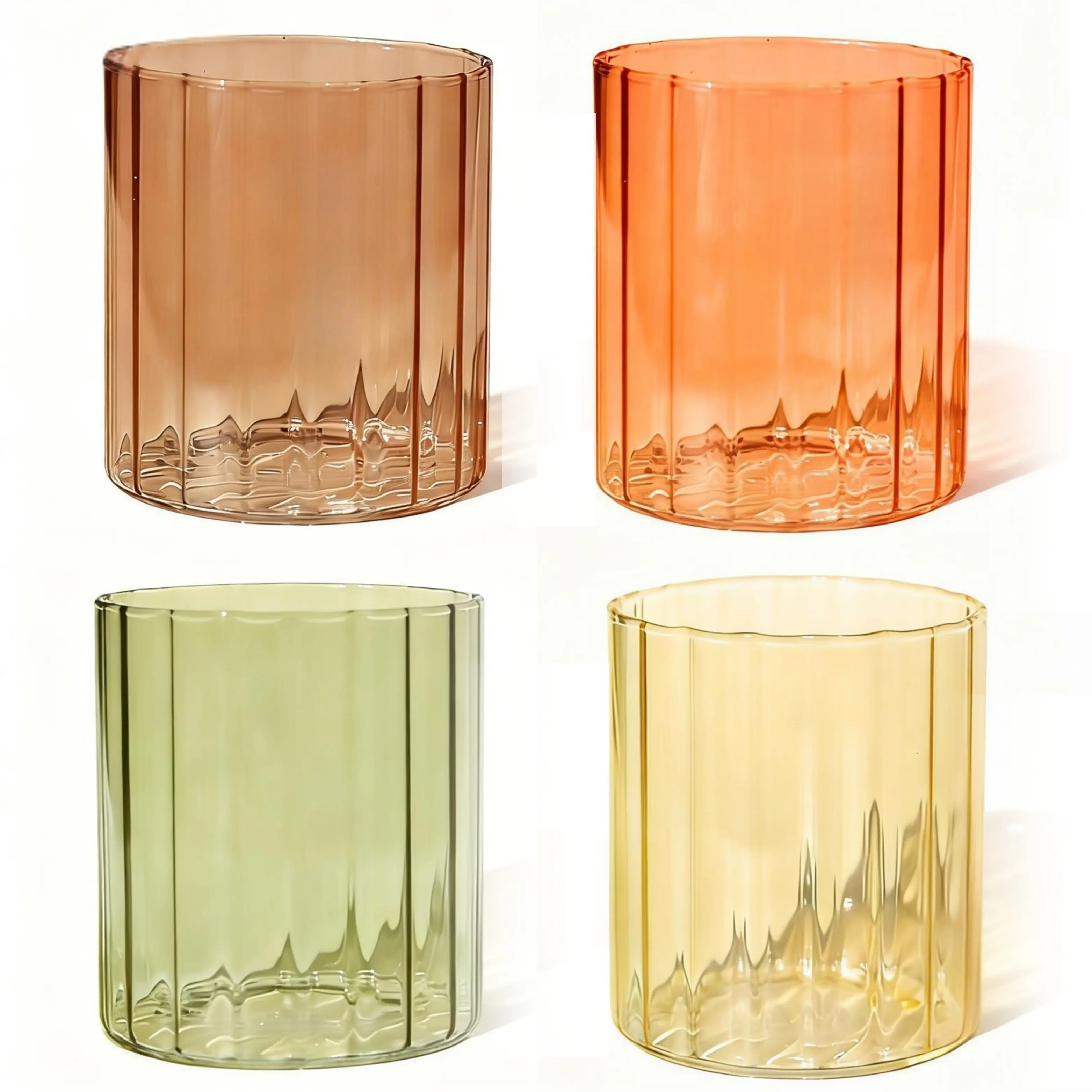 Cute Colored Iced Coffee Glasses Set of 4 for Latte, Matcha, Juice & Water  - Aesthetic Lightweight Drinking Glasses - TikTok Shop