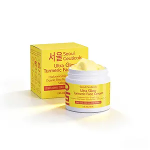 Seoul Ceuticals Ultra Glow Turmeric Face Cream Hydrating Brightening with Hyaluronic Acid & Shea Butter Anti Aging Moisturizer