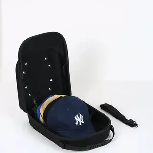 Black Travel Hat Case - Compact Storage Organizer for 6 Baseball Caps with Display Function, Ideal for Travel & Home Storage 3.5 grams bags