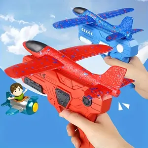 Foam Airplane Launcher Toy, Outdoor Flying Toy, Hand Launcher Glider Airplane Toy, Model Aircraft, Outdoor Sports Toy for Kids