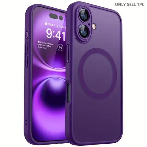 Magnetic Phone Case for iPhone 17/16/15/14/13/12/11, Full Camera Protection, Translucent Matte Finish, Compatible with MagSafe, Protective Cover, Magnetic Cellphone Protector
