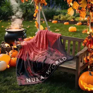 1 piece Radiation: Nuclear World Theme Adventure Park themed flannel blanket - All-season comfortable flannel blanket in modern style, suitable for sofas and beds, digital printing, super soft and warm, 100% polyester material, machine washable