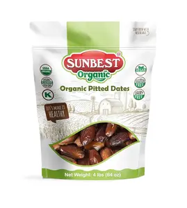 Organic Deglet Noor Dates from Sunbest Natural - 4 Pound Bulk Bag (64 oz) USDA Certified, Sun-Dried & Non-GMO, Vegan, Kosher, Naturally Sweet, Ideal for Digestive Support, Extra Fiber & Snacking Recipes