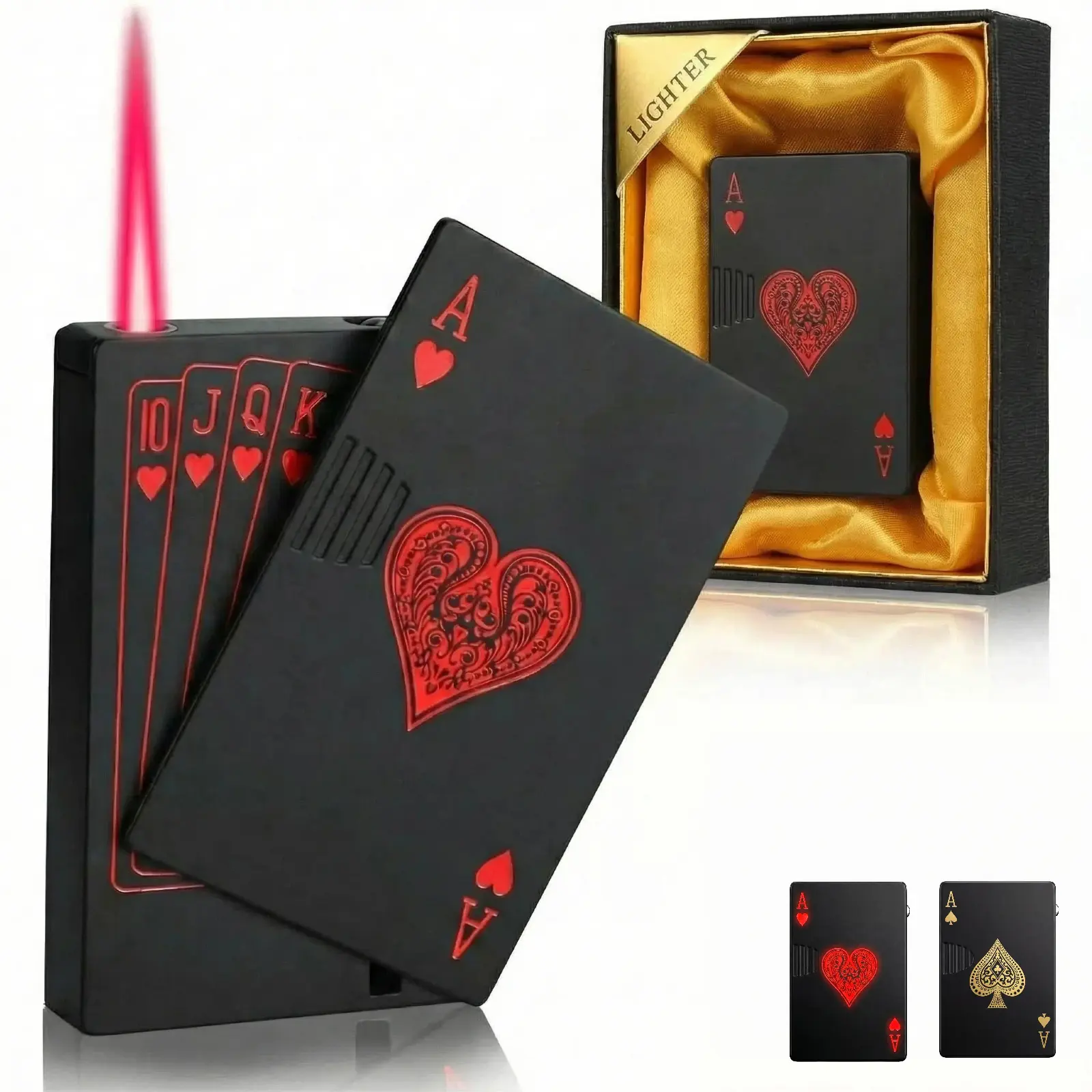 Matte Black Electronic Alloy Jet Torch Lighter Gift Set with Accessory Box - Must Manually Fill Gas Before First Use - Ideal for Gentlemen, Heart-Felt Father’s Day Gifting (Home Supplies Lighter Accessories)