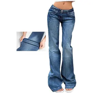 Retro Cowboy Flared Jeans Denim Womenswear Streetwear flared jeans outfits lowrise jeans