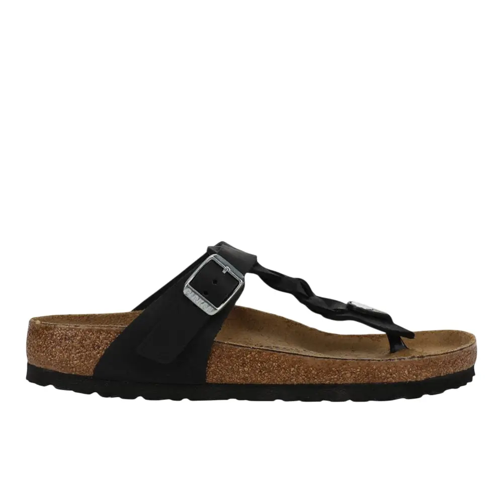 BIRKENSTOCK Womens Gizeh Braided Oiled Leather Casual Sandals Casual - Black