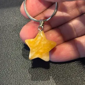 Yellow Jade Crystal Keychain/Collar Pendant