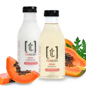 TEENOLOGY Acne Safe Shampoo + Conditioner Combo - No Sulfates, Parabens, or Pore-Clogging Oils - Cleansing & Conditioning Blend