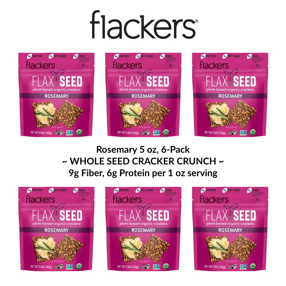 Rosemary Flackers Organic Flax Seed Crackers, 5oz / 6-Pack