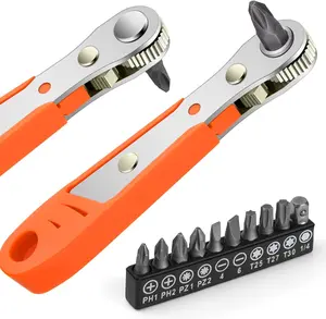 OSDUE Mini Ratchet Wrench Set | Right Angle Magnetic Screwdriver 1/4" Drive High Torque Offset Tool for Tight Spaces