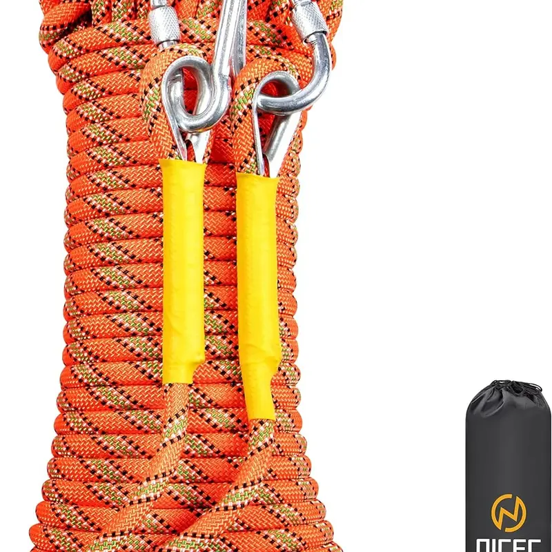 Climbing Rope, Rescue Rope, Construction Rope, Rock Climbing Rope, Static 10mm 32ft/64ft/96ft/160ft/230ft/500ft/985ft/1000ft with Carry Bag (Orange, 10M(32ft))