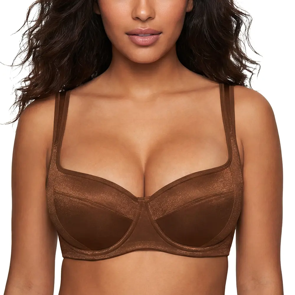 HSIA Starry Night Plus Size 4mm Lightly Padded Balconette Bra Underwire Lifting Support Glass Shimmer Fabric HSIA Starry Night Plus Size 4mm Lightly Padded Balconette Bra Underwire Lifting Support Glass Shimmer Fabric