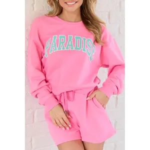 Paradise Pink Cropped Graphic Sweatshirt
