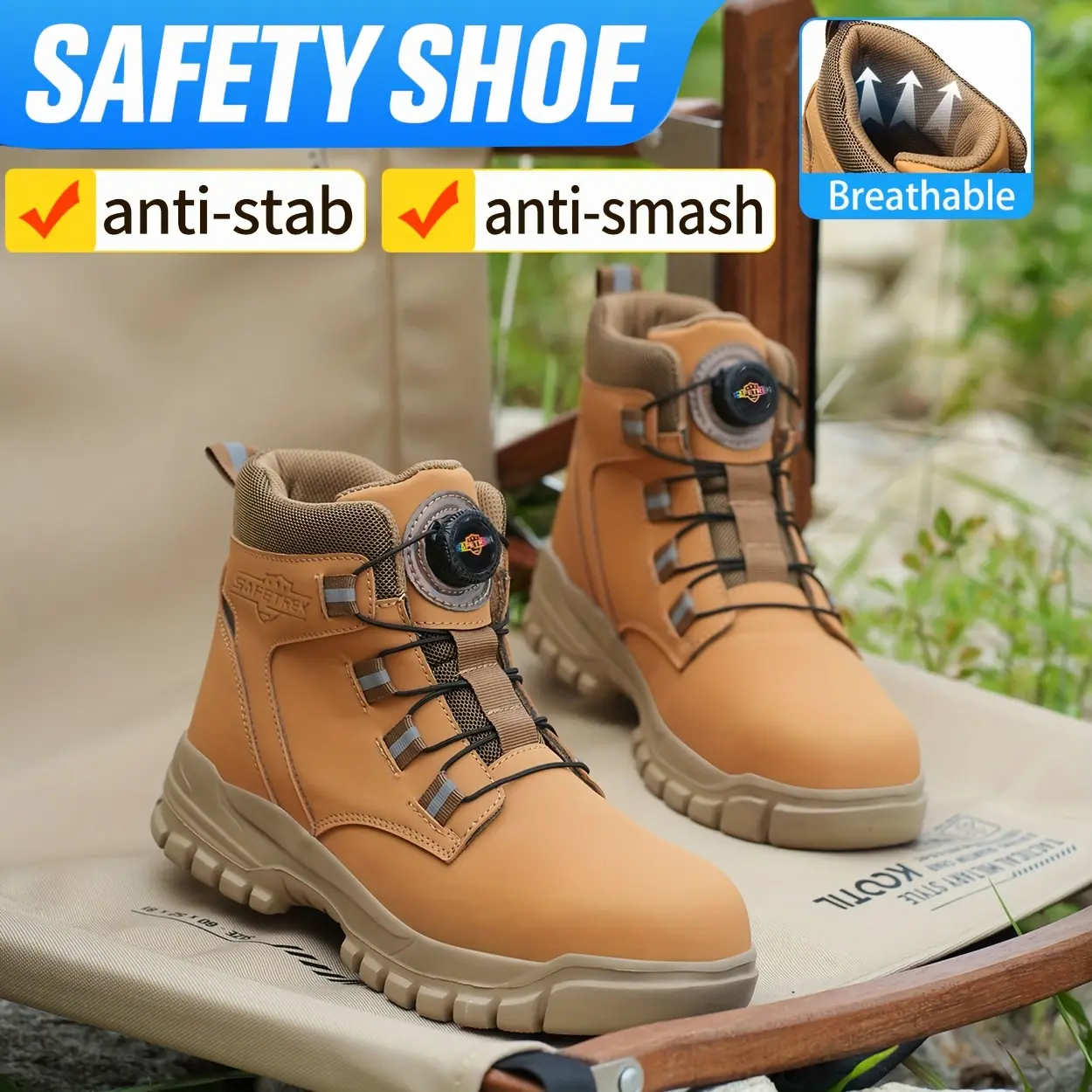 Steel Toe Work Shoes For Men - Anti-Puncture Safety Boots With Kevlar Midsole, Slip-Resistant & Lightweight Desigh For Industrial Construction Site Sneakers Christmas