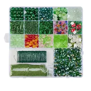 2872 Glass Beads Plant Set, Preserved Plant Bead Leaves Flowers, for Succulent Jewelry Making and Crafts, DIY Craft Supplies