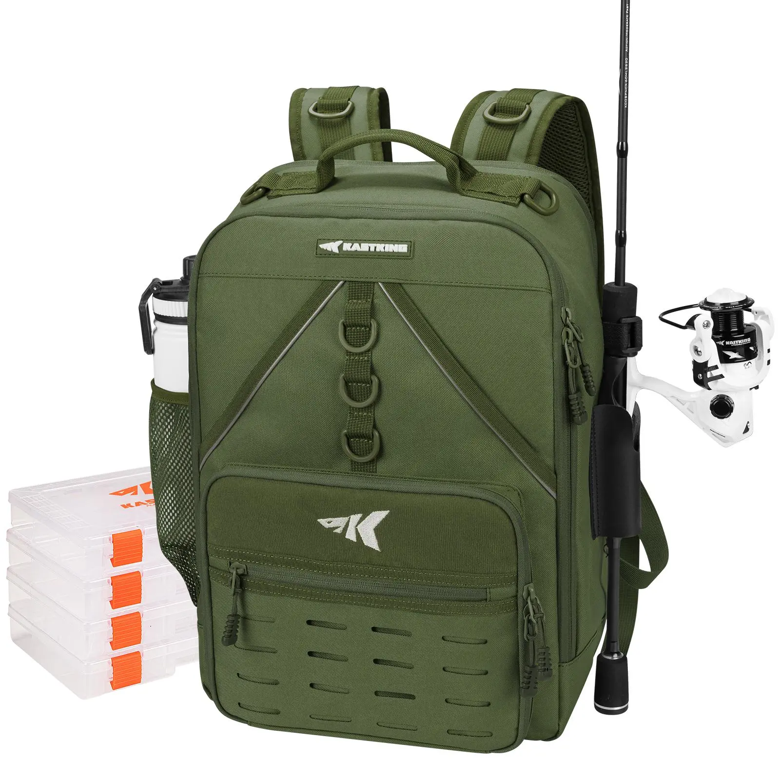 Army Green (With 4 Tackle Trays Included)-M