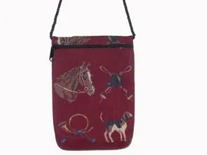 Horse and Hound Tapestry Purse On The Rope Crossbody Equestrian Bag