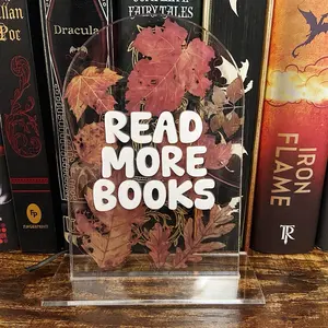 Fall Leaves Themed Bookshelf Sign with Custom Option