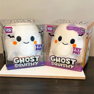 Halloween Ghost Squishy Fidget Toy, Spooky Soft Squeeze Ghost Doll, Horror Specter Stress Relief Squeeze Model for Halloween Decor & Party Gifts