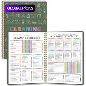 Adult Women's ADHD Cleaning Plan, Cleaning Schedule and Checklist Notebook, Daily, Weekly, Monthly Schedule Home Cleaning Checklist Spiral Bound Planner, Green #TOP PICKS