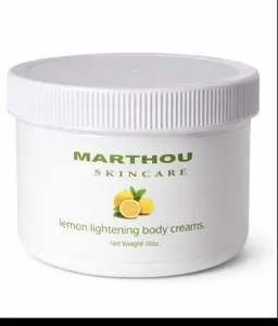 Marthou Skincare Body Creams - Lemon Lightening & Brightening, Deep Hydration, All Skin Types, 10oz