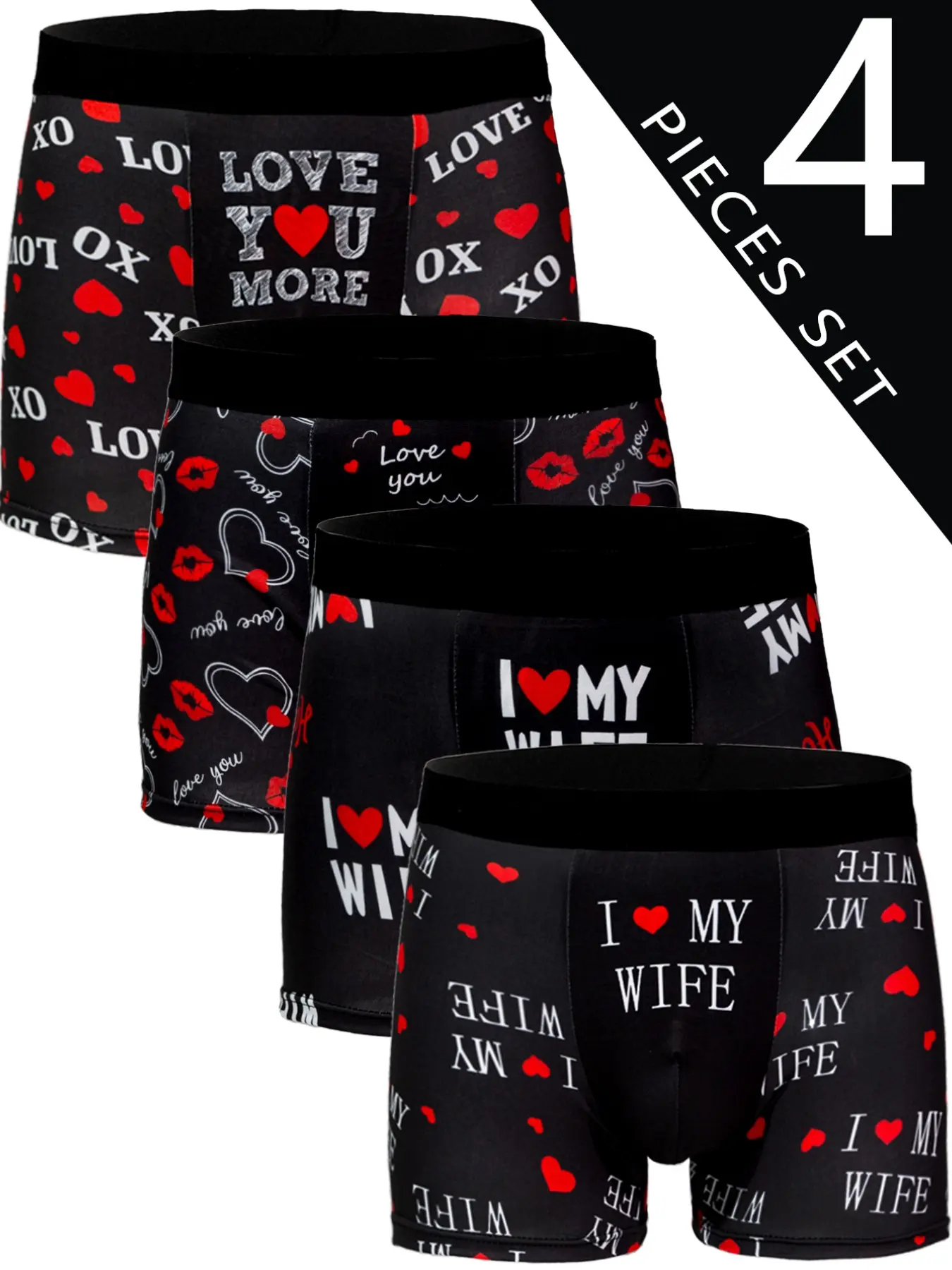 Men's All Over Print Boxer Brief, Elastic Boxer Briefs, Casual Comfy Breathable Underwear Boxers Set for Daily Wear, Men's Stretchy Underwear for All Seasons