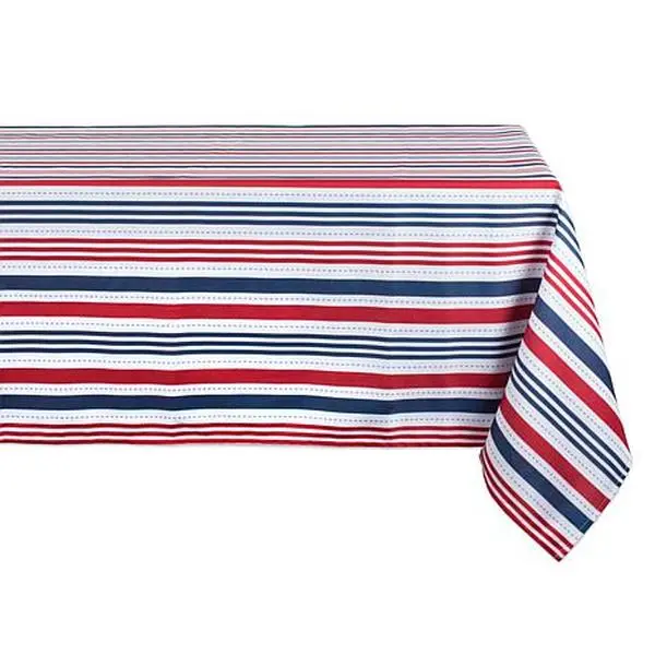 Design Imports 60" x 120" Patriotic Stripe Outdoor Tablecloth
