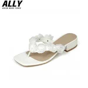 ALLY Square Toe Thong Heels | Kitten Heels Sleek Black Minimalist Y2K Dress Sandals | Trendy Summer Heels for Date Night, Brunch & Beach Outfits | Comfy Slip-On Heeled Flip Flops for Women