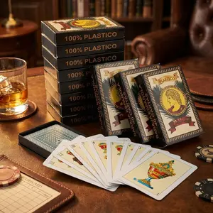 Plastic Spanish Playing Cards 40 Sheets Traditional Deck for Family Game Night and Party Entertainment