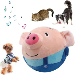 Active Moving Plush Toy Smart Interactive Toy USB Rechargeable Washable 120 Music USB Rechargeable Interactive Washable Cartoon Pig Plush Sound Electronic Dog Toy Small Cute Squeaky Toy Singing Pig
