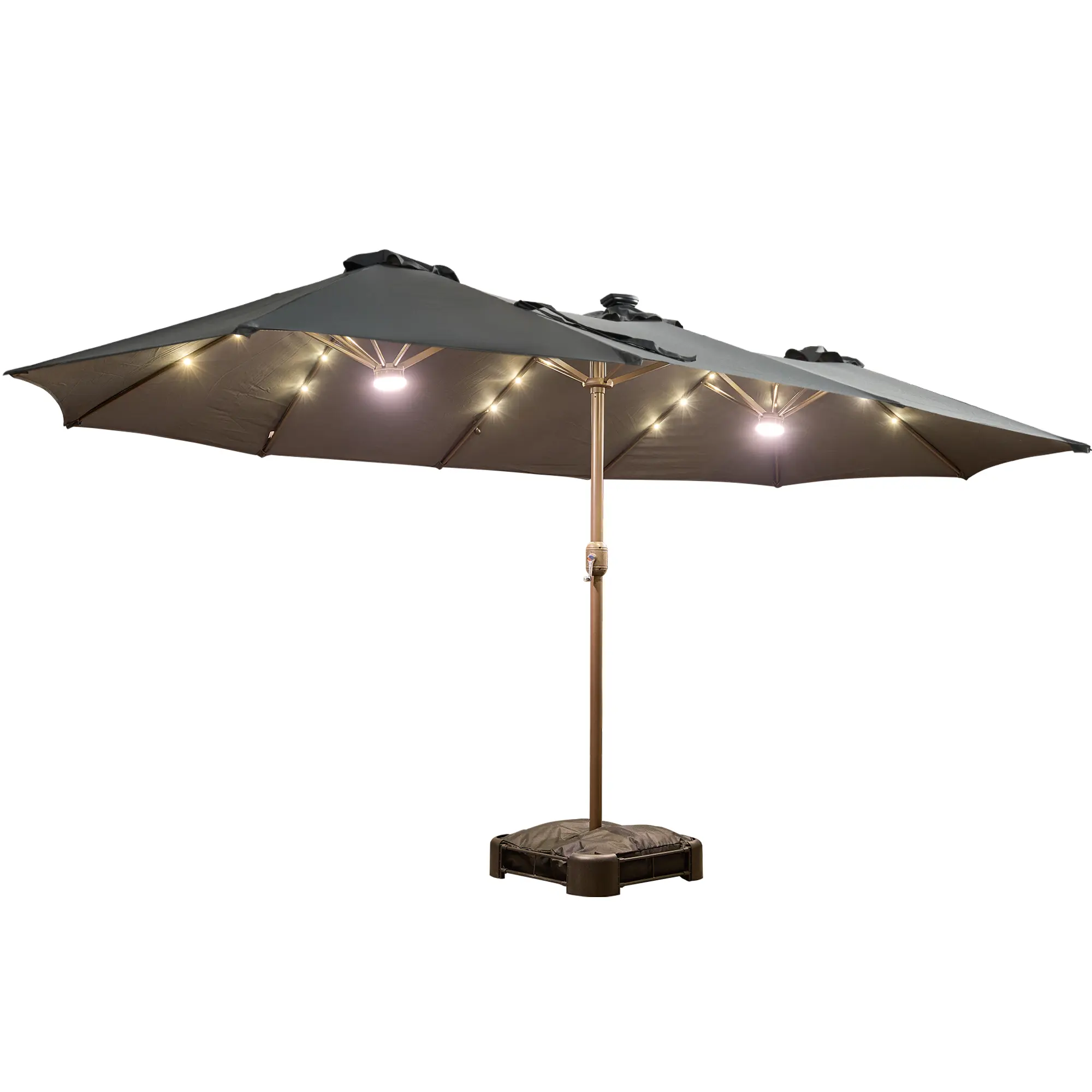 Dark Grey With Solar Warm Lights