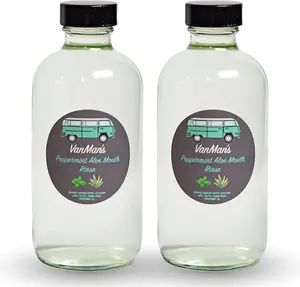 VanMan's Peppermint & Natural Aloe Mouth Rinse for Fresh Breath, Dry Mouth & Gum Health - Single or Twin Pack - Oral, Cleansing