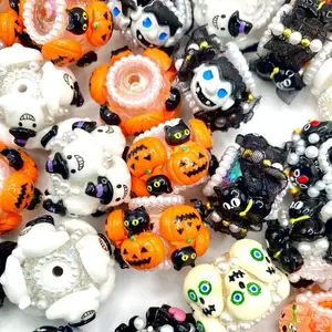 Halloween Fancy Bead - Assorted Designs Featuring Pumpkins Skulls and More for Halloween DIY pens, keychains, and many more craft projects!
