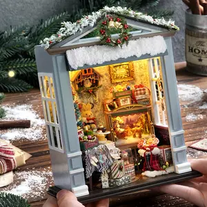 Cuteroom Wooden DIY Mini House Assembly Kit, Christmas Gift Decoration, Handmade Bedroom & Study Decor, Perfect for Valentine's Day, Birthday, Holidays