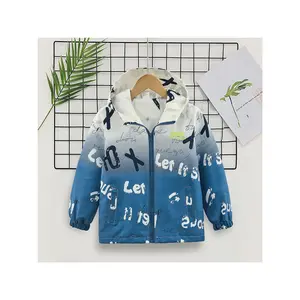 Trendy Gradient Windbreaker for Boys - Spring/Fall Trench Coat for Medium And Large Kids, Rain Jacket for Children, Stylish Outerwear for Toddlers