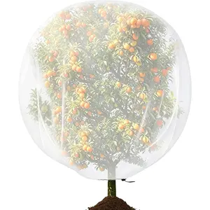 Garden  Shade Cover with Drawstring, 8.2 x 6.5 Ft Garden Shade Cloth for , White Non-Woven Fruit Tree Shade Protection for Protect  from Direct Sunlight