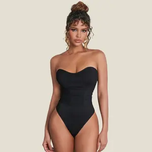 Solid Mesh Ruched Tube Corset Bodysuit Sexy Music Festival Fit Fabric