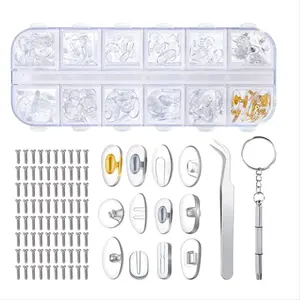 Eyeglass Nose Pads,Soft Jelly-Like & Air Chamber Silicone Nose Pads,Screw-in Glasses Nose Pad Replacement Kit US